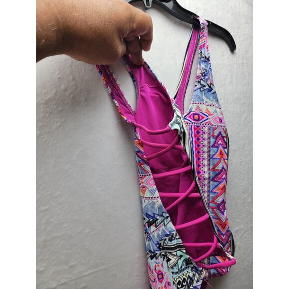 Tinibikini Pink Multi Color One Piece Swimwear Size Medium NWOT - Picture 4 of 15